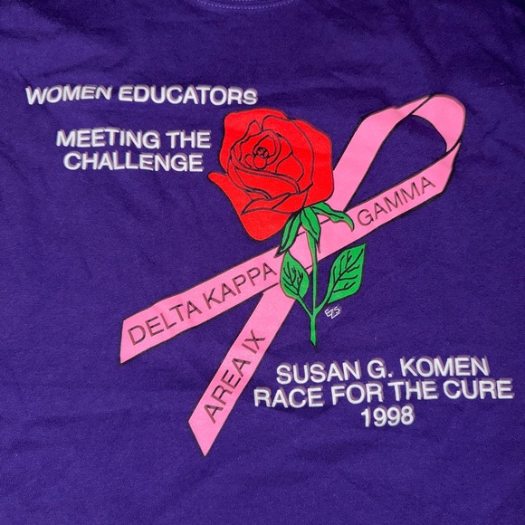 Vintage 90’s Delta Gamma Kappa “Susan G. Komen” Race for the cure Shirt: Large - Picture 2 of 3